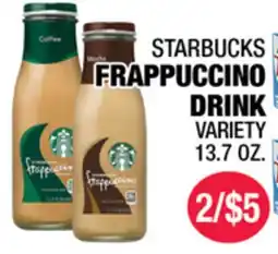 Carnicerias Jimenez STARBUCKS FRAPPUCCINO DRINK VARIETY offer