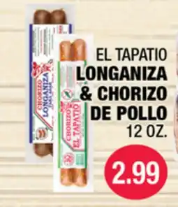 Carnicerias Jimenez EL TAPATIO LONGANIZA & CHORIZO DE POLLO offer