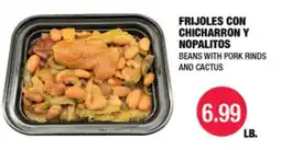Carnicerias Jimenez BEANS WITH PORK RINDS AND CACTUS offer