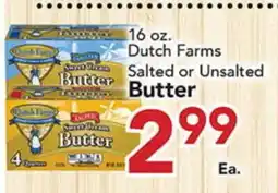 Eurofresh Market 16 oz. Dutch Farms Salted or Unsalted Butter offer