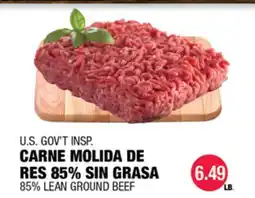 Carnicerias Jimenez U.S. GOV'T INSPI. CARNE MOLIDA DE RES 85% SIN GRASA offer