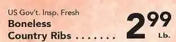 Eurofresh Market US Gov't. Insp. Fresh Boneless Country Ribs offer