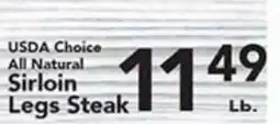 Eurofresh Market USDA Choice All Natural Sirloin Legs Steak offer