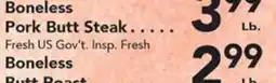 Eurofresh Market Boneless Pork Butt Steak offer