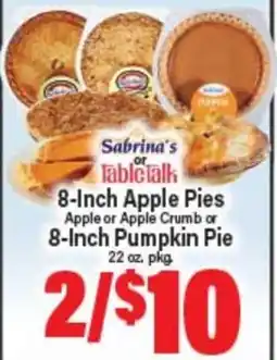 Angelo Caputo's Fresh Market Sabrina's or Table Talk 8-Inch Apple Pies, Apple or Apple Crumb or 8 -Inch Pumpkin Pie offer