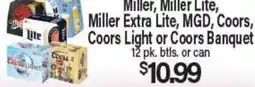 Angelo Caputo's Fresh Market Miller, Miller Lite, Miller Extra Lite, MGD, Coors, Coors Light or Coors Banquet offer