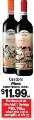 Angelo Caputo's Fresh Market Candoni Wines offer