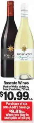 Angelo Caputo's Fresh Market Roscato Wines offer