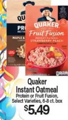 Angelo Caputo's Fresh Market Quaker Instant Oatmeal Protein or Fruit Fusion offer