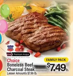 Angelo Caputo's Fresh Market Choice Boneless Beef Charcoal Steak offer