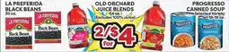 Torres Supermercado LA PREFERIDA BLACK BEANS, OLD ORCHARD JUICE SQUEEZES, PROGRESSO CANDELAS offer