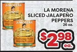 Torres Supermercado LA MORENA SLICED JALAPEÑO PEPPERS offer