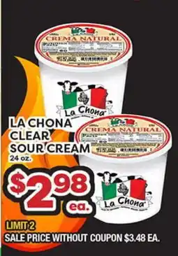 Torres Supermercado LA CHONA CLEAR SOUR CREAM offer