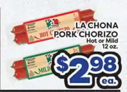 Torres Supermercado LA CHONA PORK CHORIZO offer
