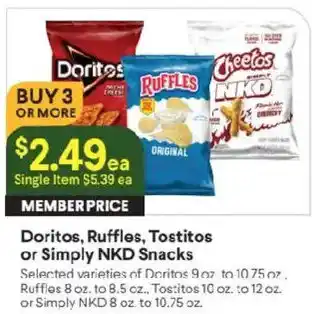 Doritos, Ruffles, Tostitos or Simply NKD Snacks