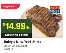 Raley's Raley's New York Steak offer