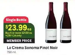 Raley's La Crema Sonoma Pinot Noir offer