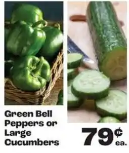 Rosauers Green Bell Peppers or Large Cucumbers offer