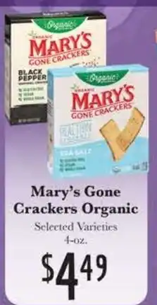 Rosauers Mary's Gone Crackers Organic offer