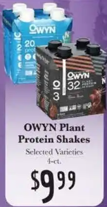 Rosauers Owyn Plant Protein Shakes offer