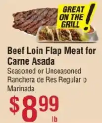 Smart & Final Beef Loin Flap Meat for Carne Asada offer