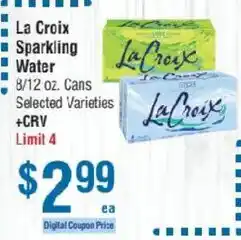 Smart & Final La Croix Sparkling Water offer