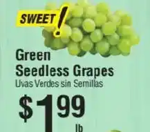Smart & Final Green Seedless Grapes offer