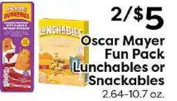 Rich's Fresh Market Oscar Mayer Fun Pack Lunchables or Snackables offer