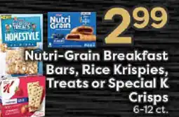 Rich's Fresh Market Nutri-Grain Breakfast Bars, Rice Krispies, Treats or Special K Crisps offer