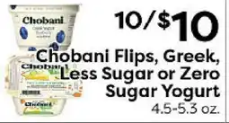 Rich's Fresh Market Chobani Flips, Greek, Less Sugar or Zero Sugar Yogurt offer