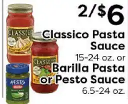 Rich's Fresh Market Classico Pasta Sauce 15-24 oz. or Barilla Pasta or Pesto Sauce 6.5-24 oz offer