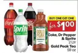 The Markets Coke, Dr Pepper & Sprite, Gold Peak Tea offer
