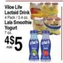 Superior Grocers Viloe Life Lactaid Drink, Lala Smoothie Yogurt offer
