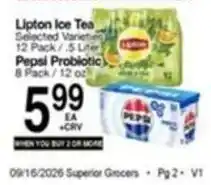 Superior Grocers Lipton ice tea offer