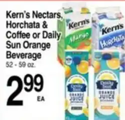 Superior Grocers Kern's Nectars, Horchata & Coffee or Daily Sun Orange Beverage offer