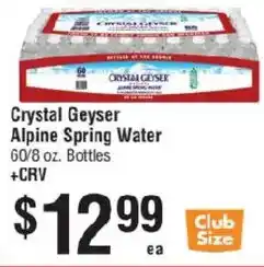 Smart & Final Crystal Geyser Alpine Spring Water offer