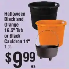 Smart & Final Halloween Black and Orange Tub or Black Cauldron offer