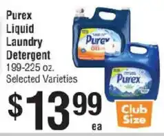 Smart & Final Purex liquid laundry detergent offer