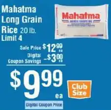 Smart & Final Mahatma long grain rice offer