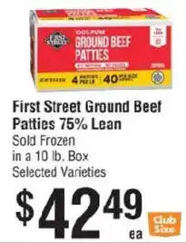 Smart & Final First Street Ground Beef Patties offer