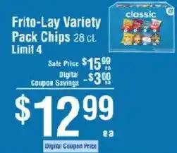 Smart & Final Frito-Lay Variety Pack Chips offer