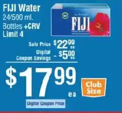 Smart & Final Fiji Water offer