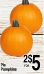 Superior Grocers Pie Pumpkins offer