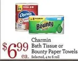 Yoke's Fresh Market Charmin Bath Tissue or Bounty Paper Towels offer