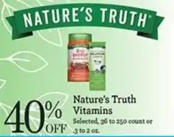 Yoke's Fresh Market Nature's Truth Vitamins offer