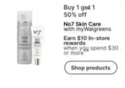 Walgreens No7 Skin Care offer