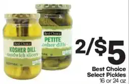 The Markets Best Choice select pickles offer