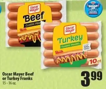 Oscar Mayer Beef or Turkey Franks