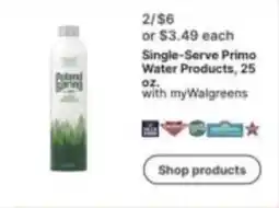 Walgreens Single-Serve Primo Water Products offer