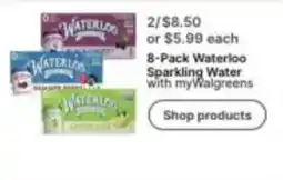 Walgreens 8-Pack Waterloo Sparkling Water offer
